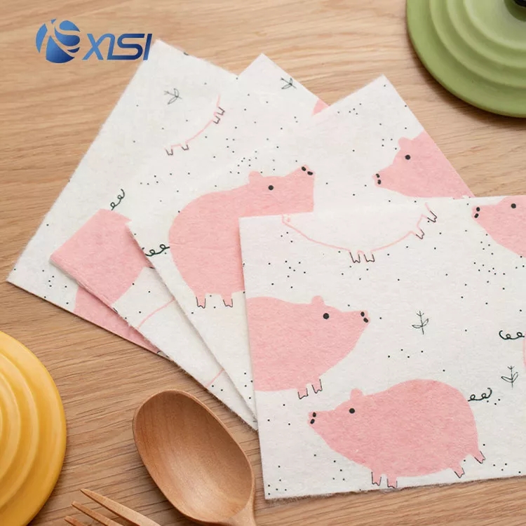 Highly Absorbent 100% Cotton Double Sided Printed Dish Cloth