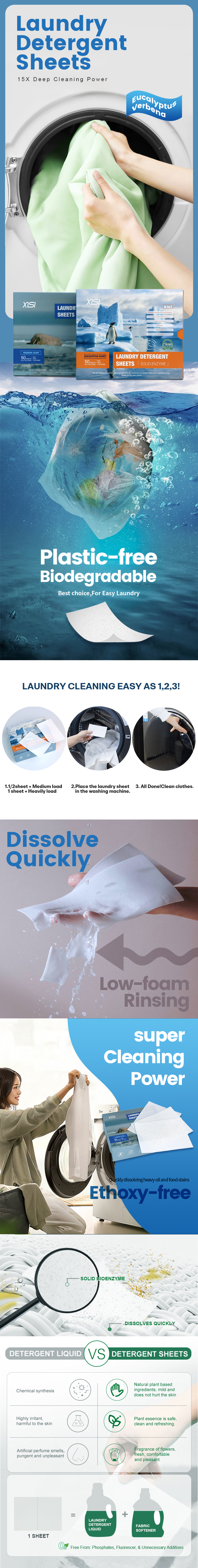 XISI Laundry Detergent Sheets